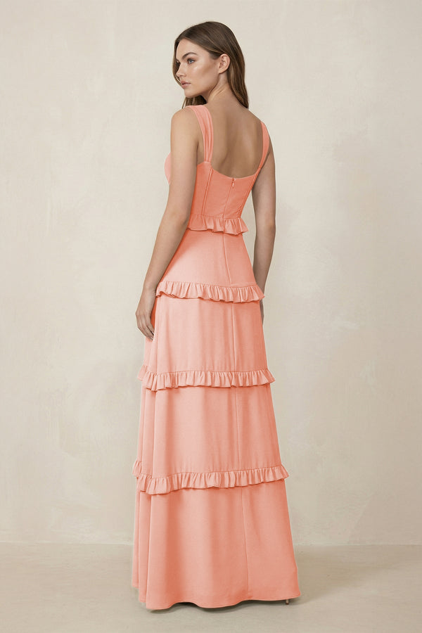 Sweetheart Tiered A - Line Chiffon Bridesmaid Dress in Rose Petal - SHE IS ME Bridesmaid Dresses