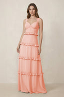 Sweetheart Tiered A - Line Chiffon Bridesmaid Dress in Rose Petal - SHE IS ME Bridesmaid Dresses