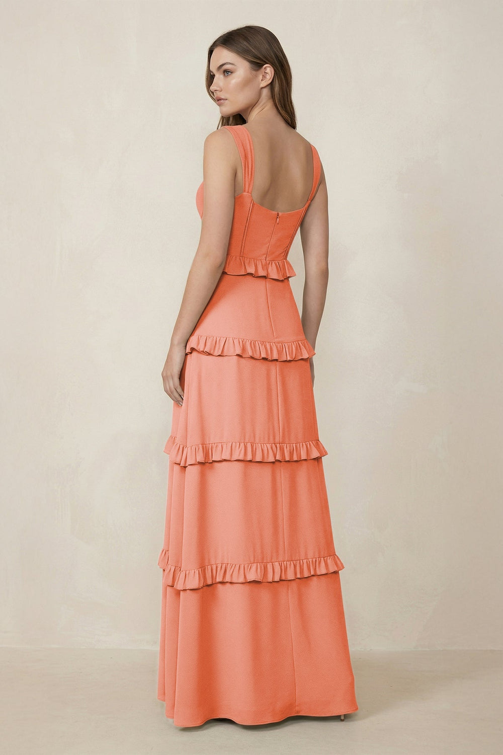 Sweetheart Tiered A - Line Chiffon Bridesmaid Dress in Rosette - SHE IS ME Bridesmaid Dresses