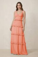 Sweetheart Tiered A - Line Chiffon Bridesmaid Dress in Rosette - SHE IS ME Bridesmaid Dresses