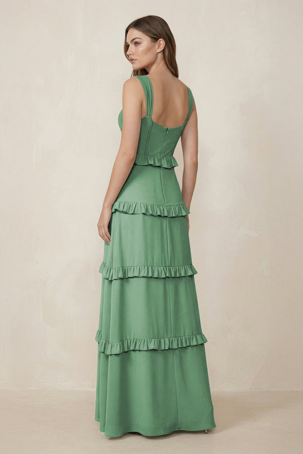 Sweetheart Tiered A - Line Chiffon Bridesmaid Dress in Sea Glass - SHE IS ME Bridesmaid Dresses