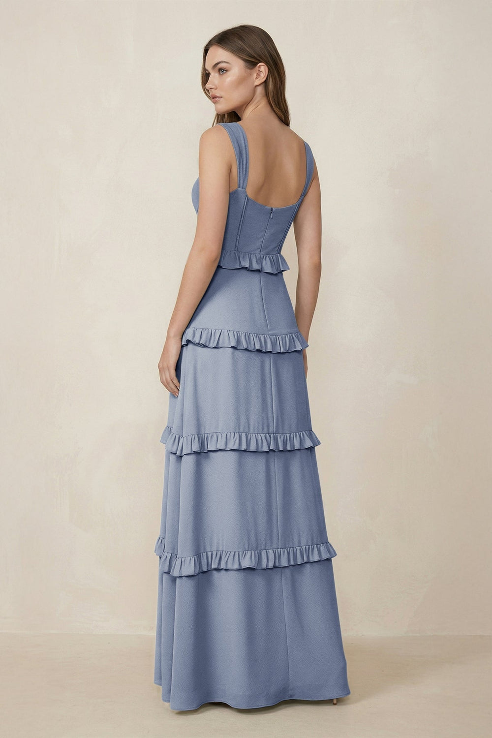 Sweetheart Tiered A - Line Chiffon Bridesmaid Dress in Twilight - SHE IS ME Bridesmaid Dresses