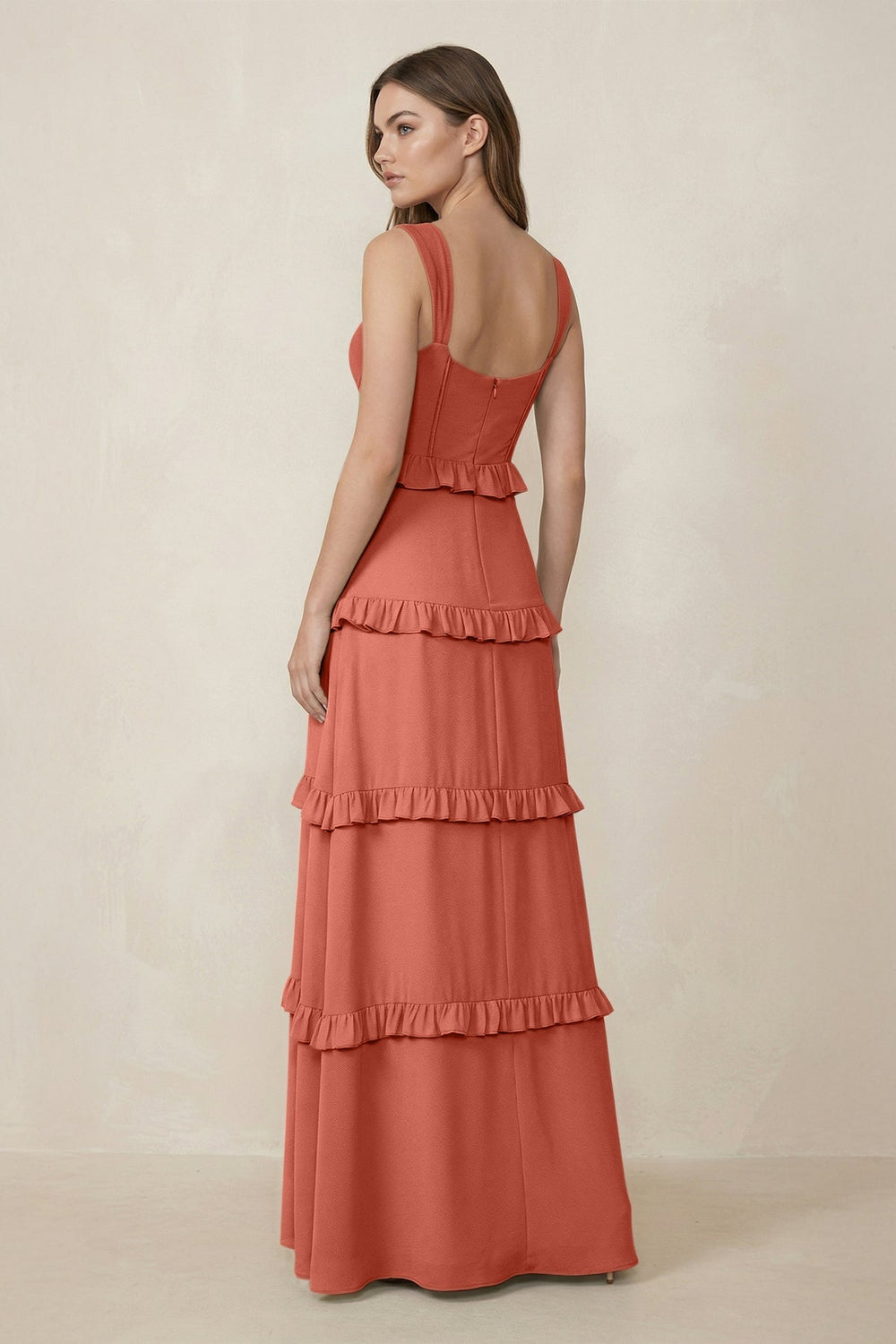 Sweetheart Tiered A - Line Chiffon Bridesmaid Dress in Wild Rose - SHE IS ME Bridesmaid Dresses