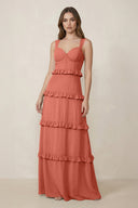 Sweetheart Tiered A - Line Chiffon Bridesmaid Dress in Wild Rose - SHE IS ME Bridesmaid Dresses