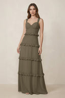 Sweetheart Tiered A - Line Chiffon Bridesmaid Dress in Willow Green - SHE IS ME Bridesmaid Dresses