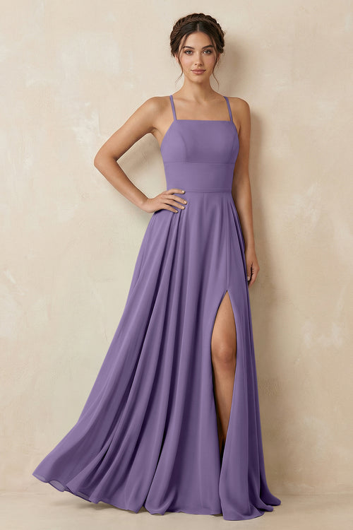 Tahiti A-Line Chiffon Bridesmaid Dress With Slit | KISSBRIDAL