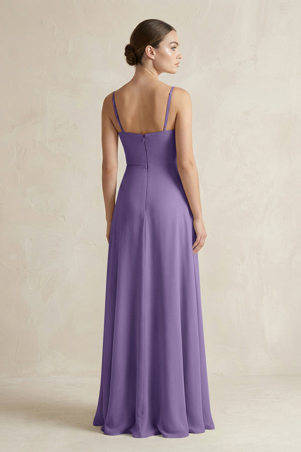 Tahiti A-Line Chiffon Spaghetti Strap Bridesmaid Dress (2) | KISSBRIDAL