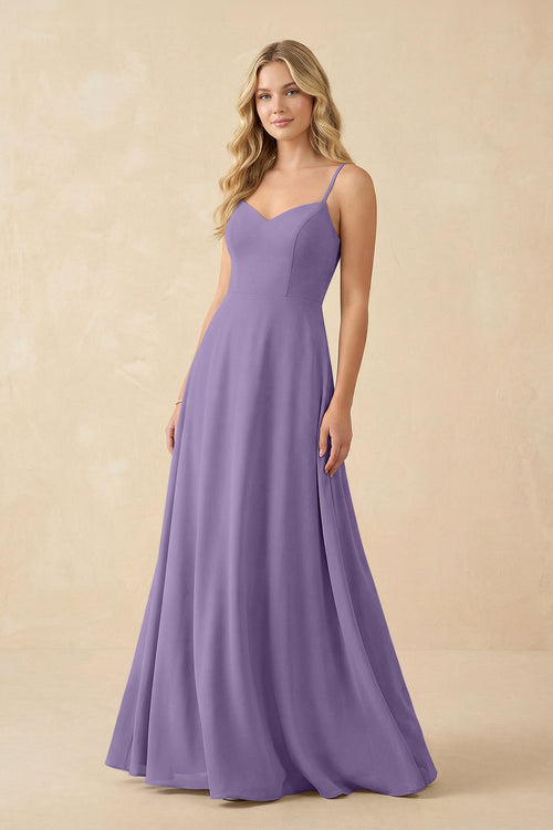 Tahiti A-Line Chiffon Spaghetti Strap Bridesmaid Dress | KISSBRIDAL