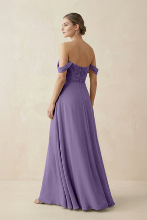 Tahiti A-Line Off-the-Shoulder Chiffon Bridesmaid Dress (2) | KISSBRIDAL