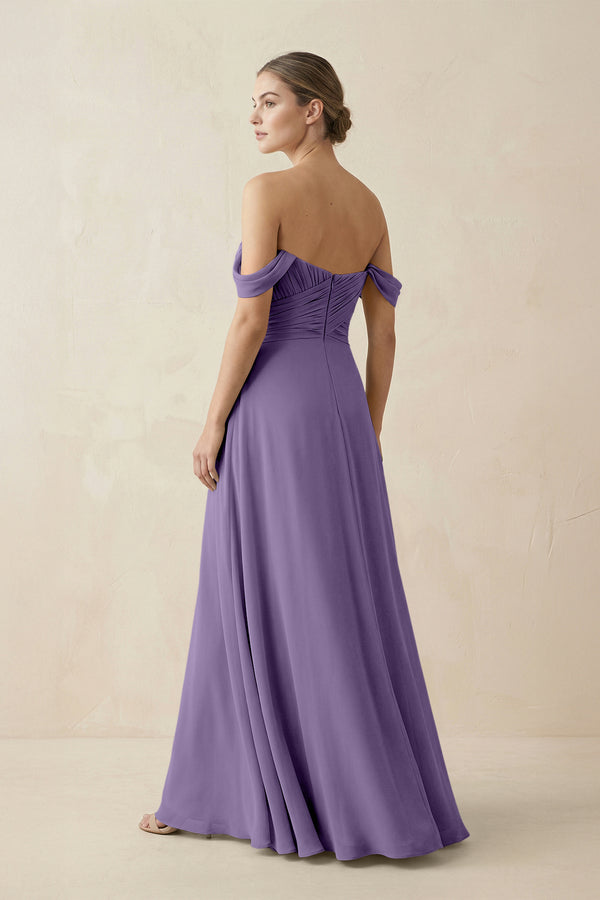 Tahiti A-Line Off-the-Shoulder Chiffon Bridesmaid Dress (2) | KISSBRIDAL