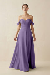 Tahiti A-Line Off-the-Shoulder Chiffon Bridesmaid Dress | KISSBRIDAL
