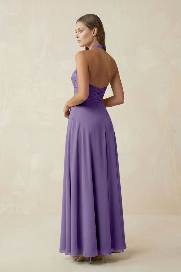 Tahiti A-Line Pleated Chiffon V-Neck Bridesmaid Dress (2) | KISSBRIDAL