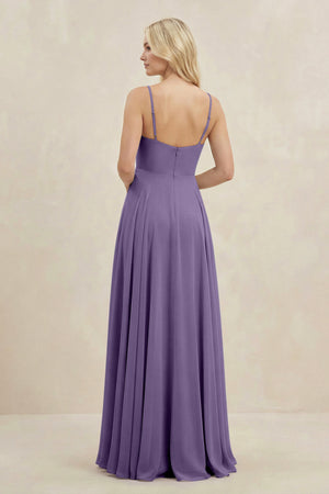 Tahiti A-Line Spaghetti Strap Chiffon Bridesmaid Dress (2) | KISSBRIDAL