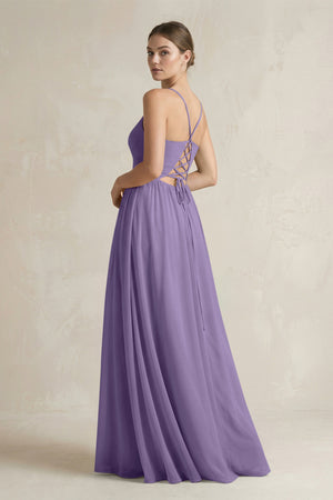 Tahiti A-Line Spaghetti Strap Chiffon Bridesmaid Dress (2) | KISSBRIDAL