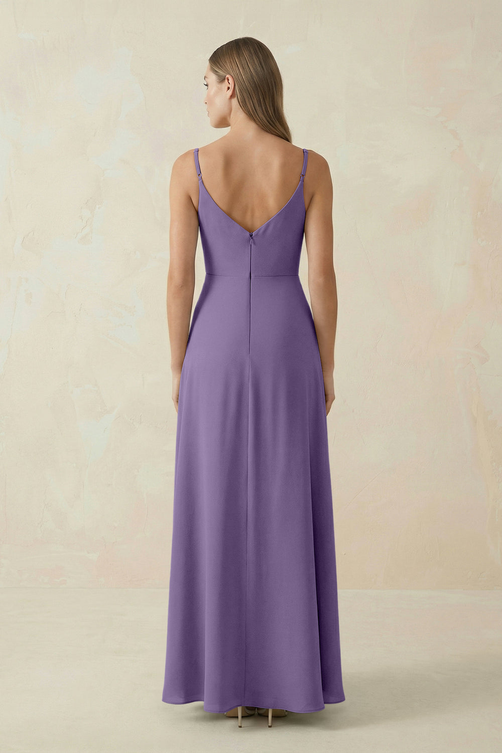 Cami Strap A-Line Chiffon Bridesmaid Dress in Tahiti