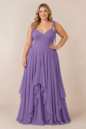 Tahiti Cami Strap Ruffled A-Line Chiffon Bridesmaid Dress (4) | KISSPROM