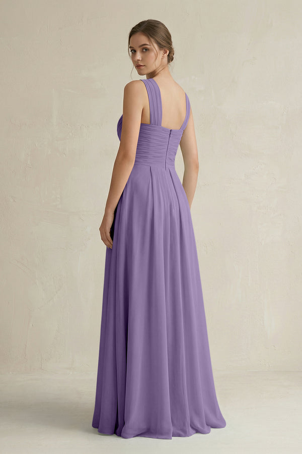 Tahiti Cross Halter Chiffon A-Line Pleated Bridesmaid Dress (2) | KISSBRIDAL