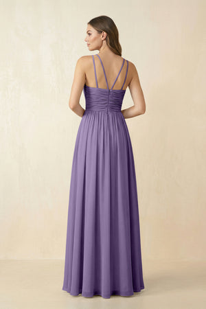 Tahiti Halter Pleated A-Line Chiffon Bridesmaid Dress (2) | KISSBRIDAL