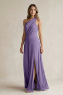 Tahiti One-Shoulder Chiffon A-Line Bridesmaid Dress With Slit | KISSBRIDAL