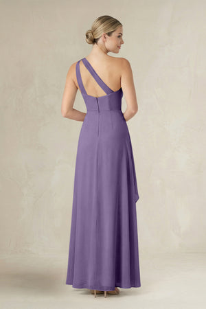 Tahiti One-Shoulder Sheath Ruched Ruffled Bridesmaid Dress in Tahiti (2) | KISSBRIDAL