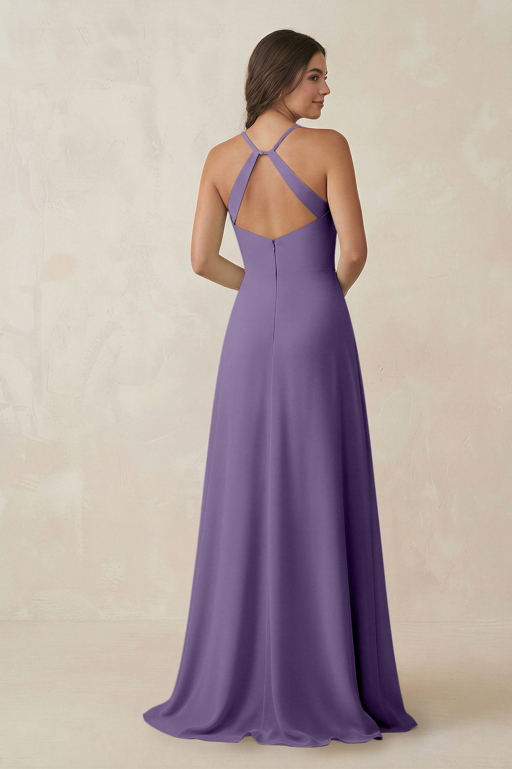 Ruched Sheath Chiffon Bridesmaid Dress in Tahiti