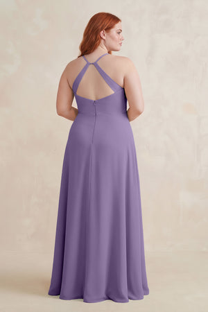 Tahiti Ruched Sheath Chiffon Bridesmaid Dress (2) [sizeplus] | KISSBRIDAL