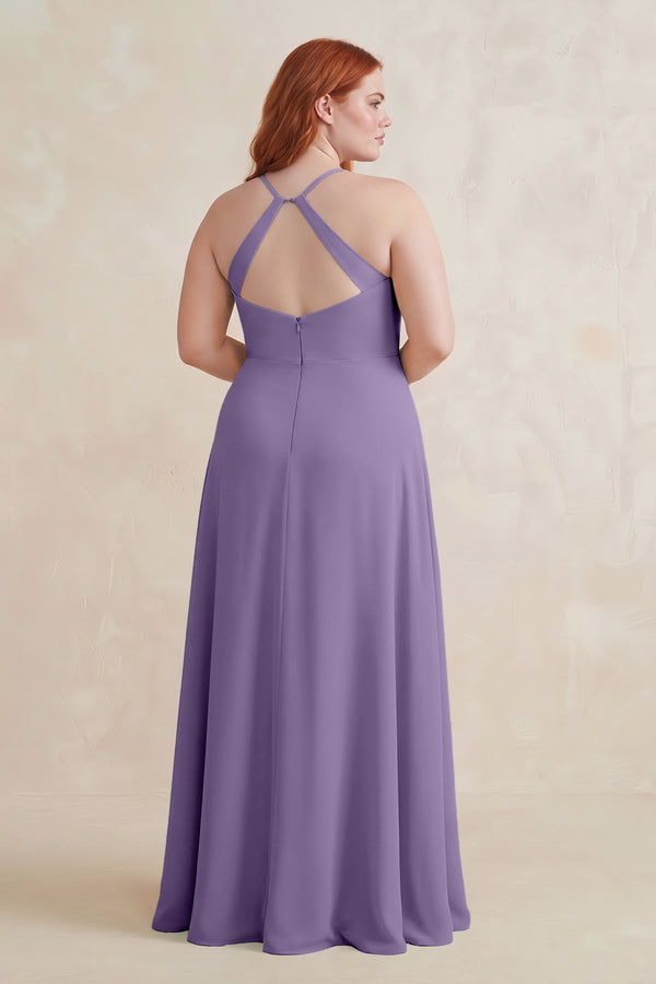 Tahiti Ruched Sheath Chiffon Bridesmaid Dress (2) [sizeplus] | KISSBRIDAL