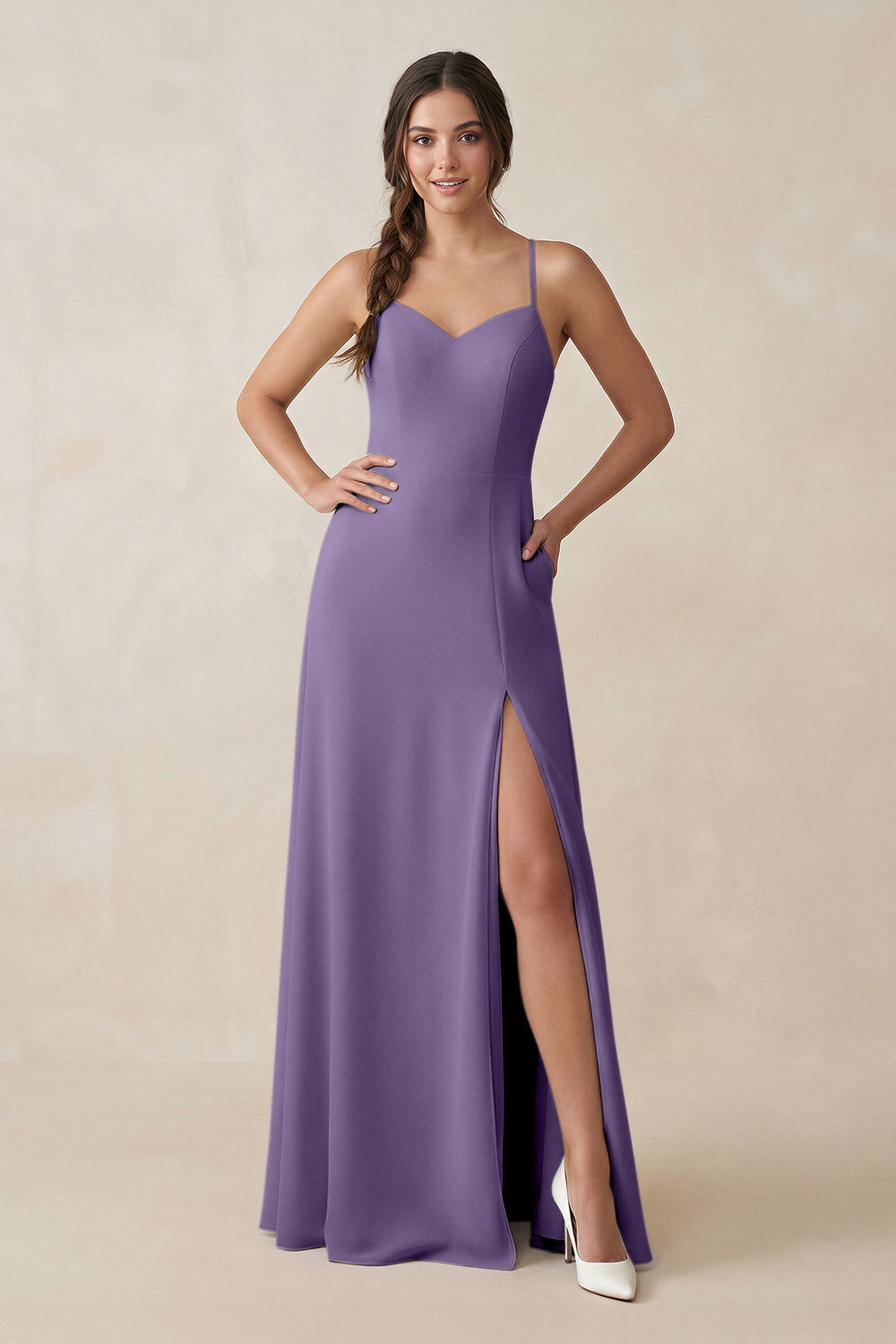 Ruched Sheath Chiffon Bridesmaid Dress in Tahiti