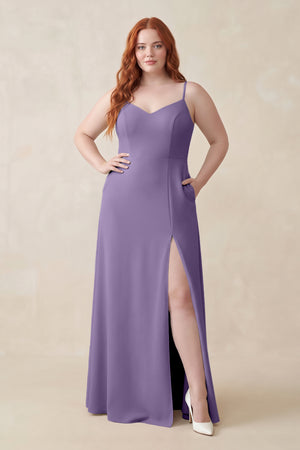 Tahiti Ruched Sheath Chiffon Bridesmaid Dress [sizeplus] | KISSBRIDAL