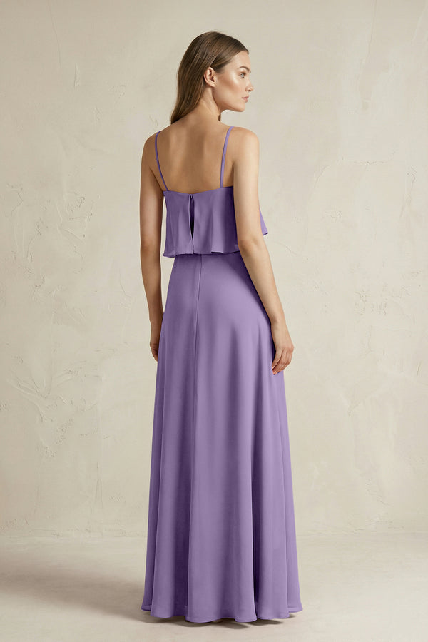 Tahiti Ruffled Spaghetti Strap A-Line Chiffon Bridesmaid Dress in Tahiti (2) | KISSBRIDAL