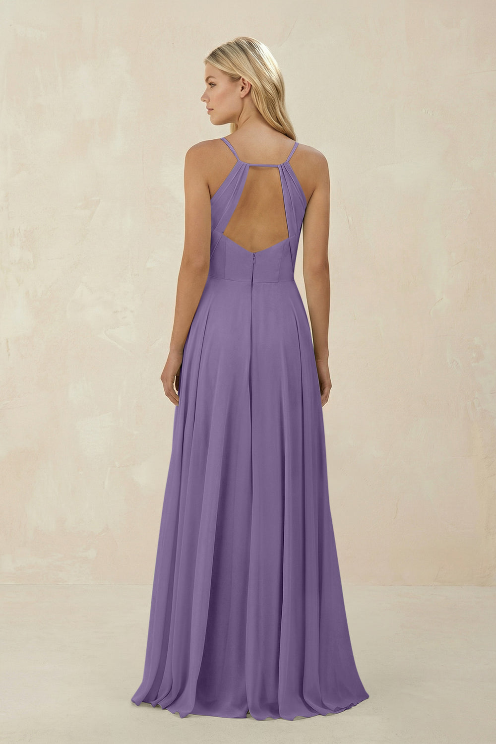 Spaghetti Strap A-Line Chiffon Bridesmaid Dress in Tahiti