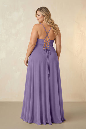 Tahiti Spaghetti Straps Chiffon A-Line Bridesmaid Dress (2) [sizeplus] | KISSBRIDAL