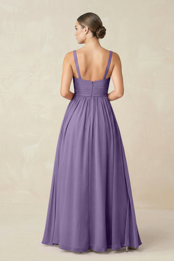 Tahiti Sweetheart A-Line Chiffon Bridesmaid Dress with Slit in Tahiti (2) | KISSBRIDAL