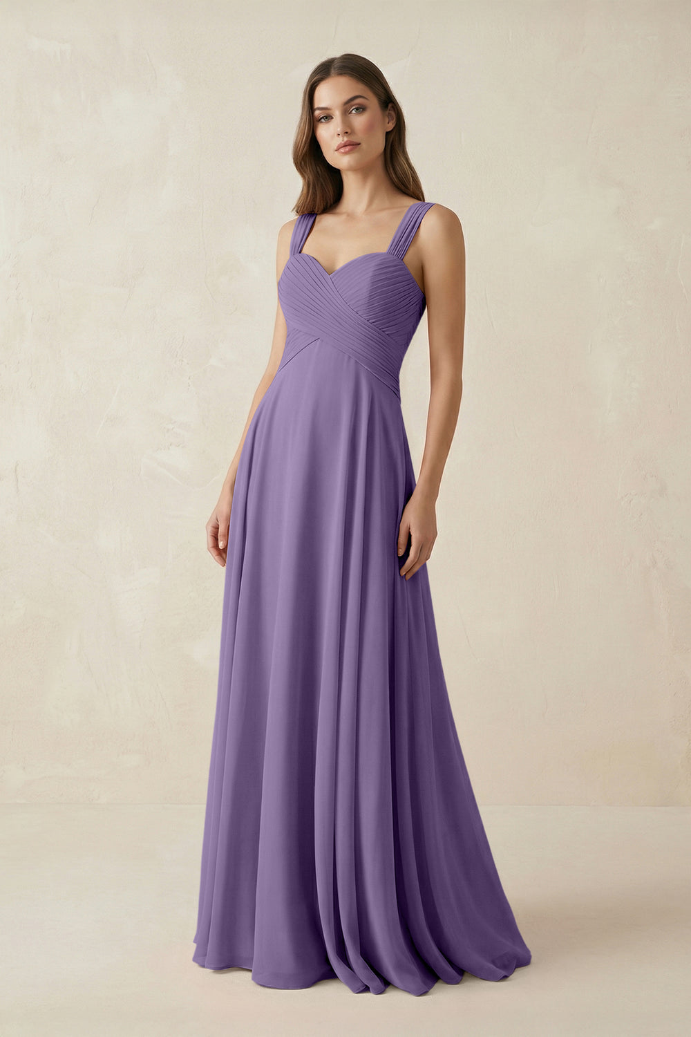 Sweetheart Pleated A-Line Chiffon Bridesmaid Dress in Tahiti