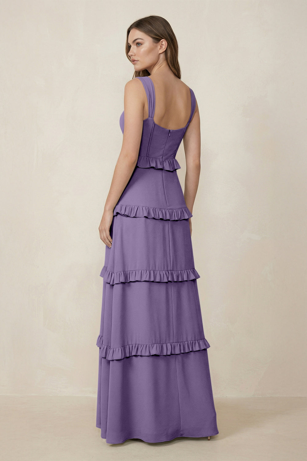 Sweetheart Tiered A-Line Chiffon Bridesmaid Dress in Tahiti