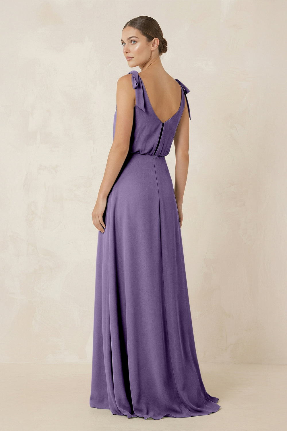 V-Neck A-Line Chiffon Bridesmaid Dress in Tahiti