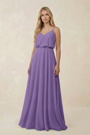 Tahiti V-Neck Blouson A-Line Chiffon Bridesmaid Dress | KISSBRIDAL
