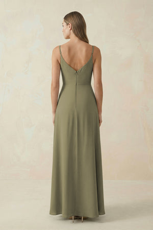 Thyme Cami Strap A-Line Chiffon Bridesmaid Dress (2) | KISSBRIDAL