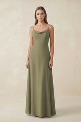 Thyme Cami Strap A-Line Chiffon Bridesmaid Dress | KISSBRIDAL
