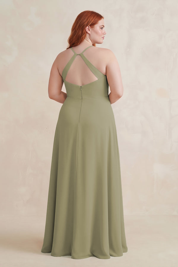 Thyme Ruched Sheath Chiffon Bridesmaid Dress (2) | KISSBRIDAL