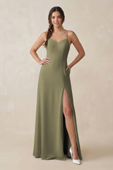 Thyme Ruched Sheath Chiffon Bridesmaid Dress | KISSBRIDAL