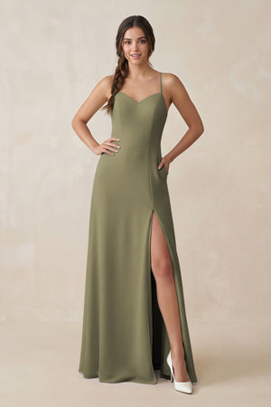 Thyme Ruched Sheath Chiffon Bridesmaid Dress | KISSBRIDAL