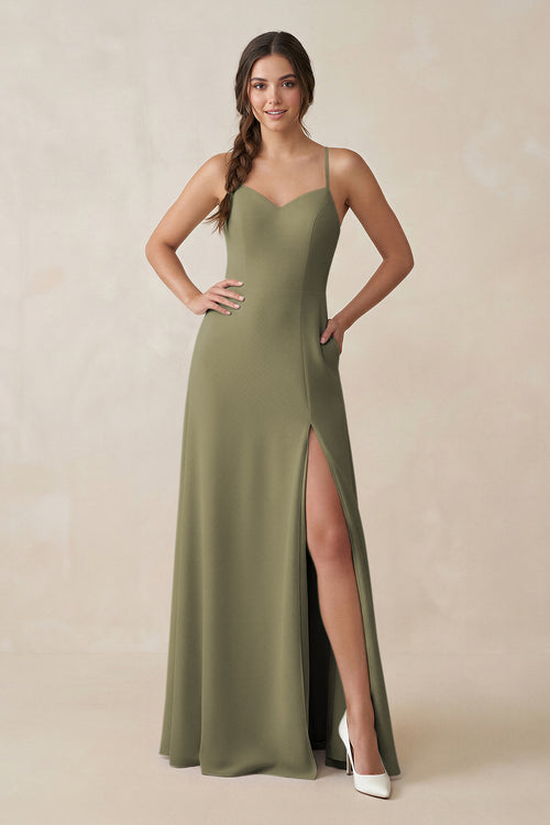 Thyme Ruched Sheath Chiffon Bridesmaid Dress | KISSBRIDAL