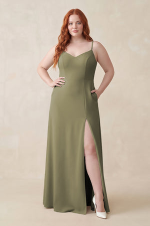 Thyme Ruched Sheath Chiffon Bridesmaid Dress | KISSBRIDAL
