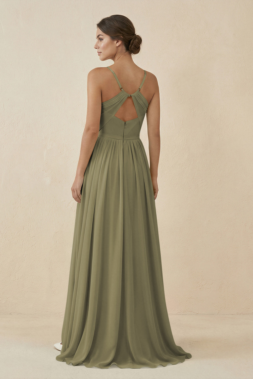 Sweetheart A-Line Chiffon Bridesmaid Dress in Thyme