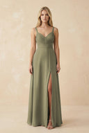 Thyme Sweetheart A-Line Pleated Chiffon Bridesmaid Dress | KISSBRIDAL