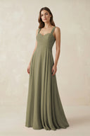 Thyme Sweetheart Pleated A-Line Chiffon Bridesmaid Dress | KISSBRIDAL