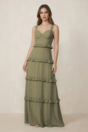 Thyme Sweetheart Tiered A-Line Chiffon Bridesmaid Dress | KISSBRIDAL