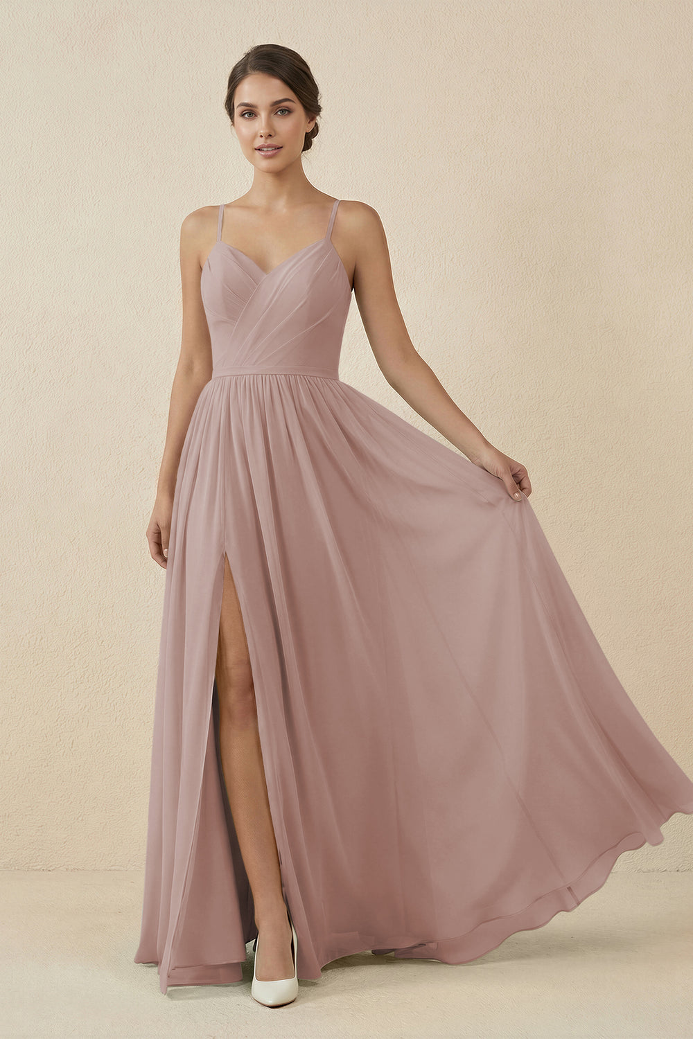 Sweetheart A-Line Chiffon Bridesmaid Dress in Toffee