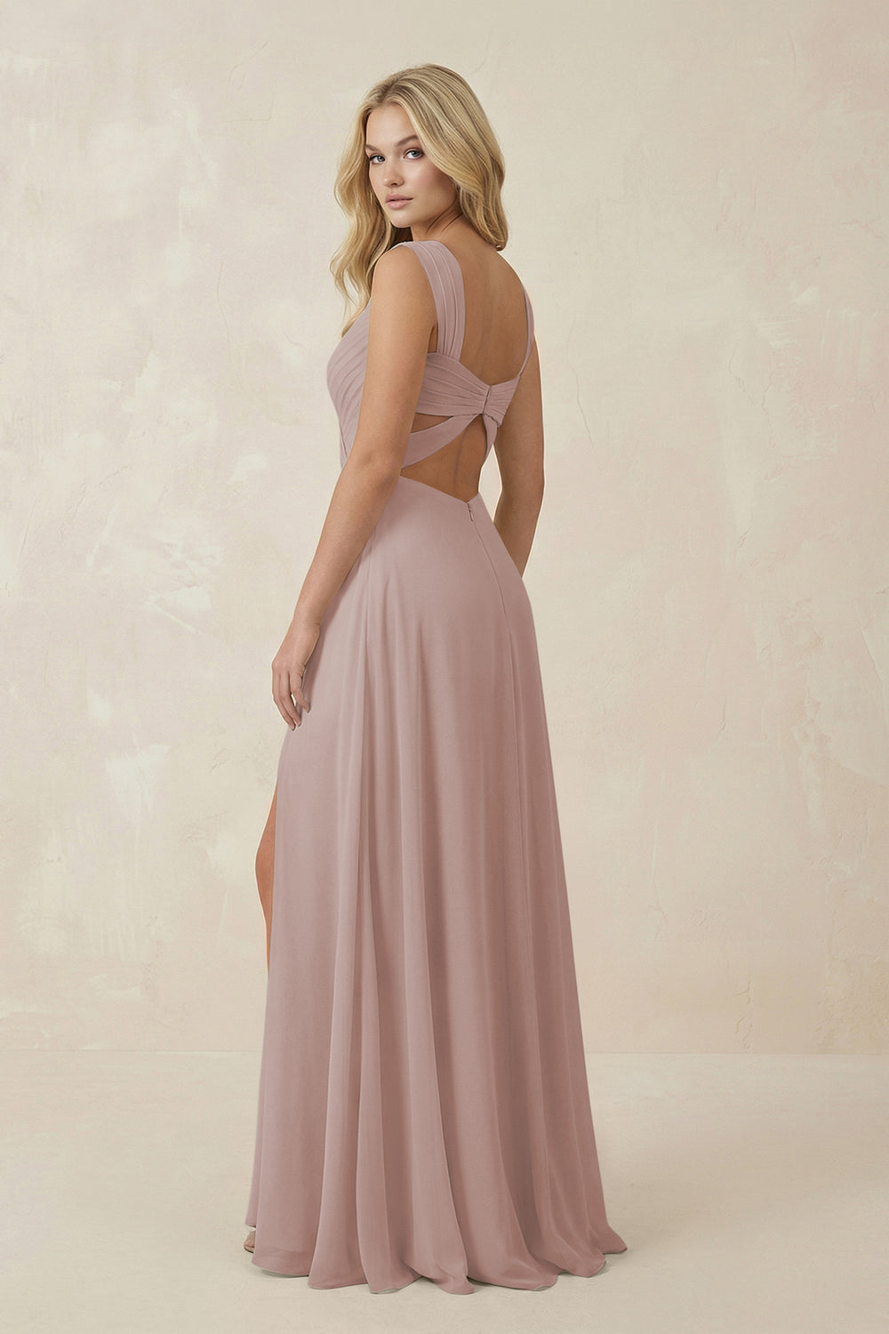Sweetheart A-Line Chiffon Long Bridesmaid Dress in Toffee